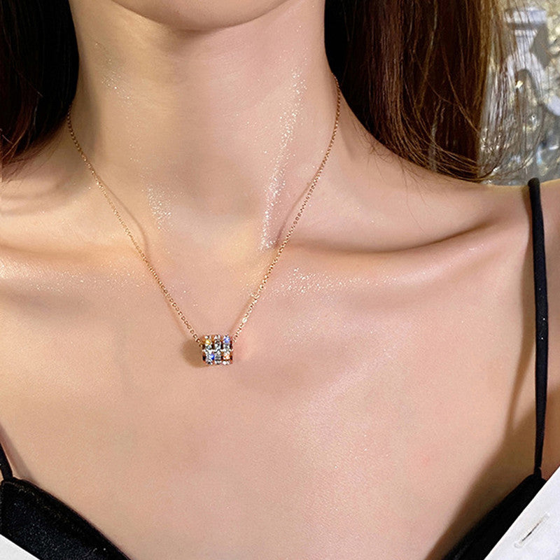 Jewels Galaxy CZ 3 Linked Loops Pendant Necklace