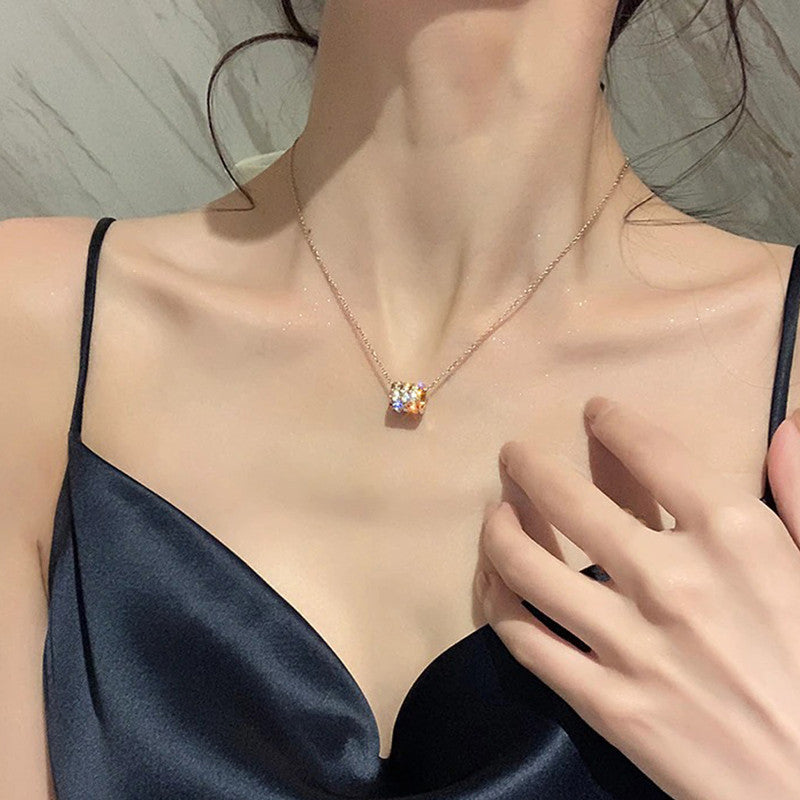 Jewels Galaxy CZ 3 Linked Loops Pendant Necklace