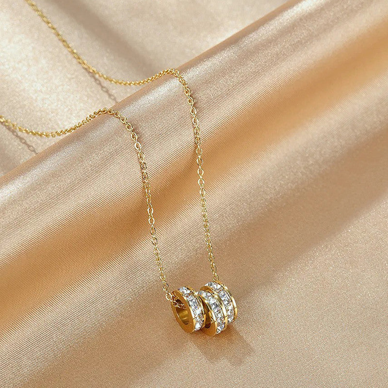 Jewels Galaxy Anti Tarnish CZ Cylindrical Necklace