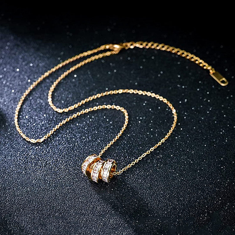 Jewels Galaxy Anti Tarnish CZ Cylindrical Necklace