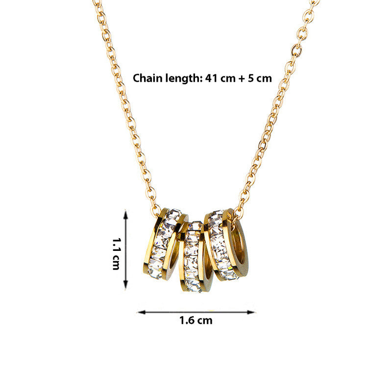 Jewels Galaxy Anti Tarnish CZ Cylindrical Necklace