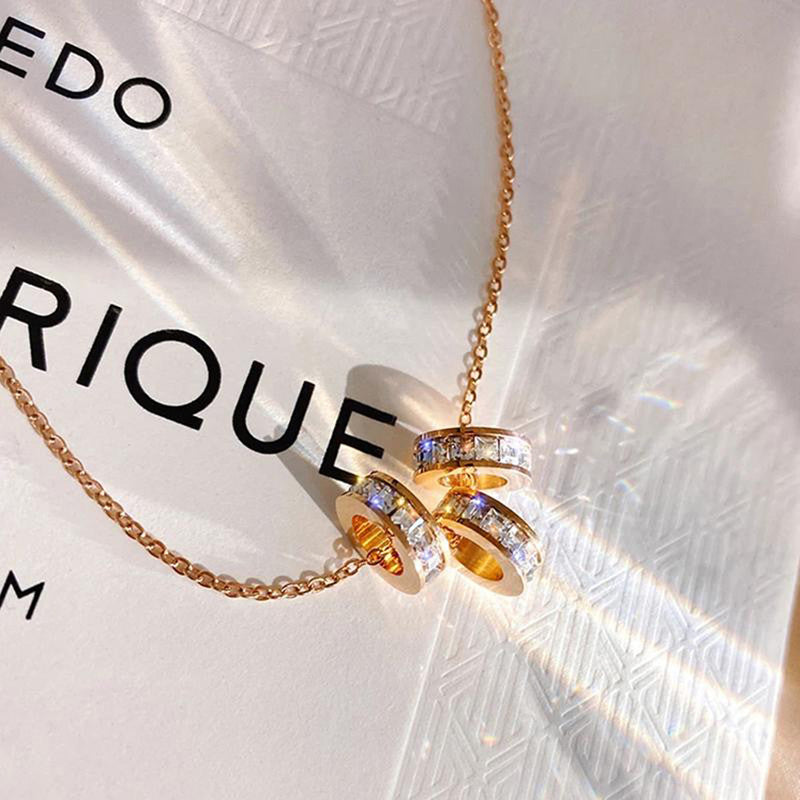 Jewels Galaxy Anti Tarnish CZ Cylindrical Necklace