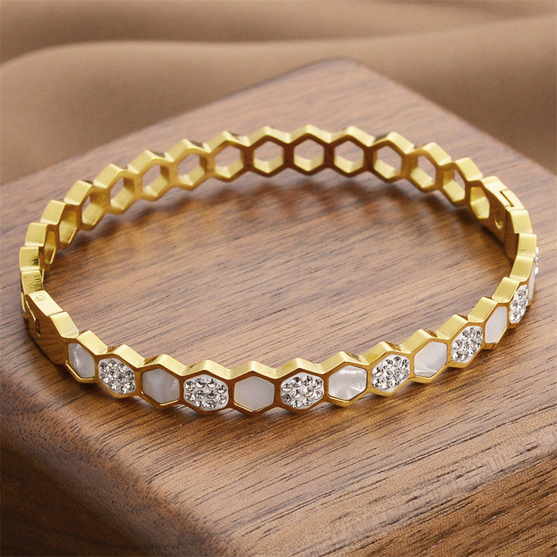 Jewels Galaxy Anti Tarnish Hexagonal Openable Bracelet