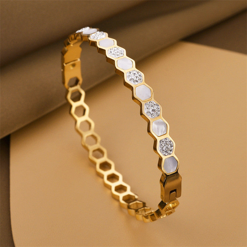 Jewels Galaxy Anti Tarnish Hexagonal Openable Bracelet