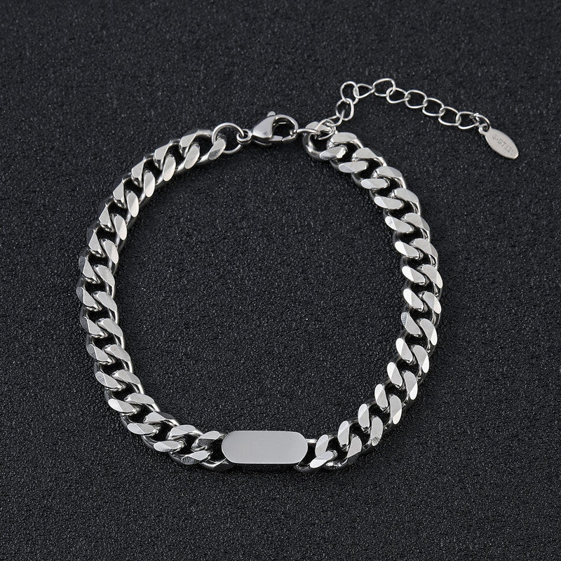 Jewels Galaxy Silver Plated Stainless Steel Anti Tarnish Miami Cuban Link Bracelet For Men