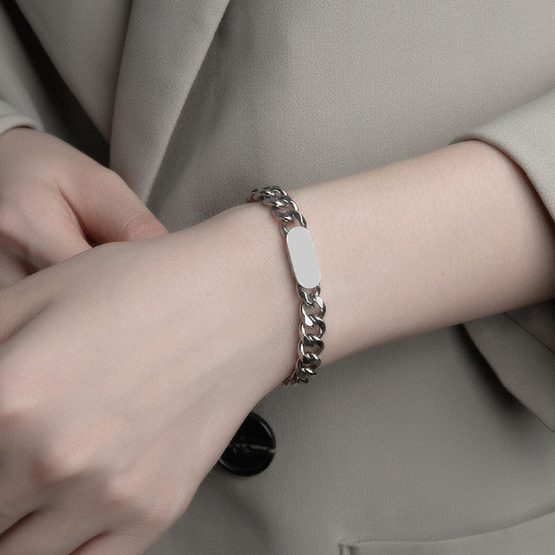 Jewels Galaxy Silver Plated Stainless Steel Anti Tarnish Miami Cuban Link Bracelet For Men