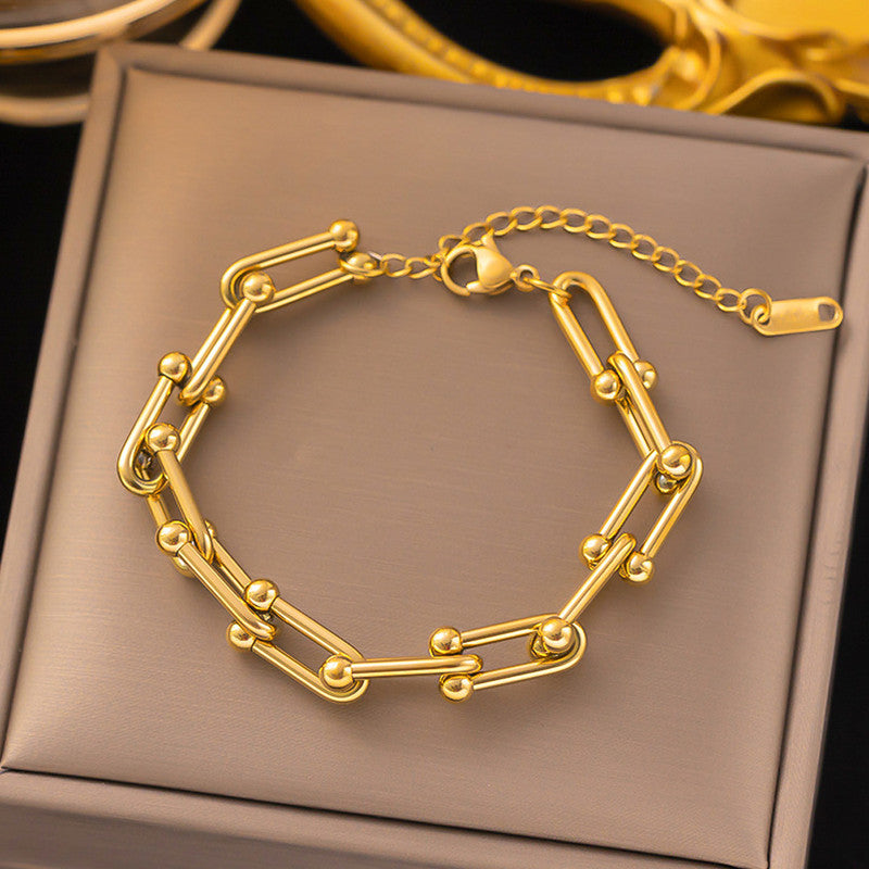 Jewels Galaxy Gold Plated Stainless Steel Anti Tarnish Rope Design Wraparound Bracelet For Women