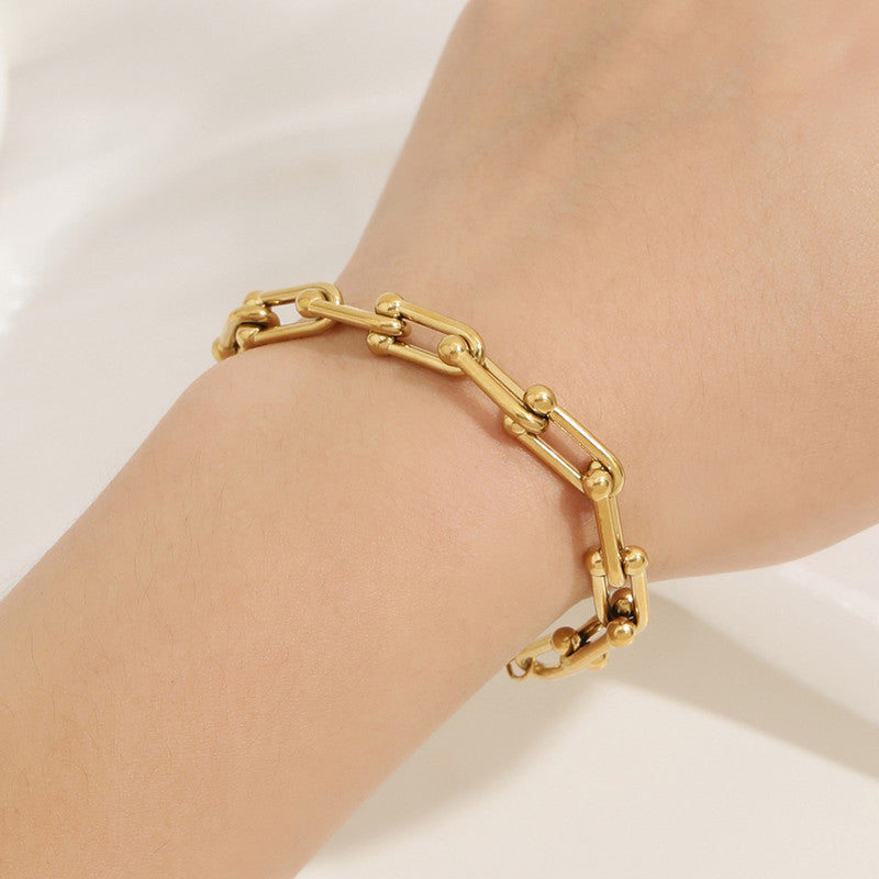 Jewels Galaxy Gold Plated Stainless Steel Anti Tarnish Rope Design Wraparound Bracelet For Women