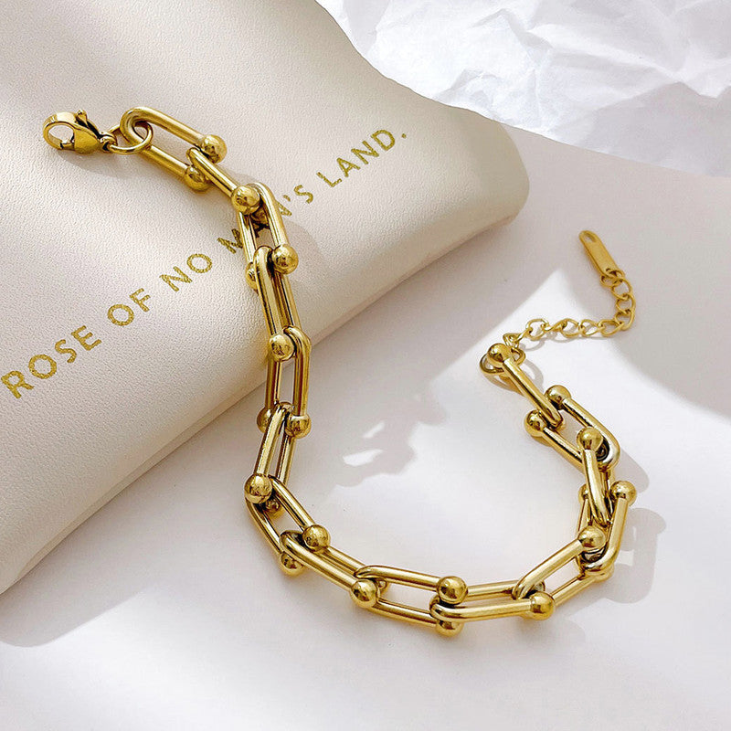Jewels Galaxy Gold Plated Stainless Steel Anti Tarnish Rope Design Wraparound Bracelet For Women