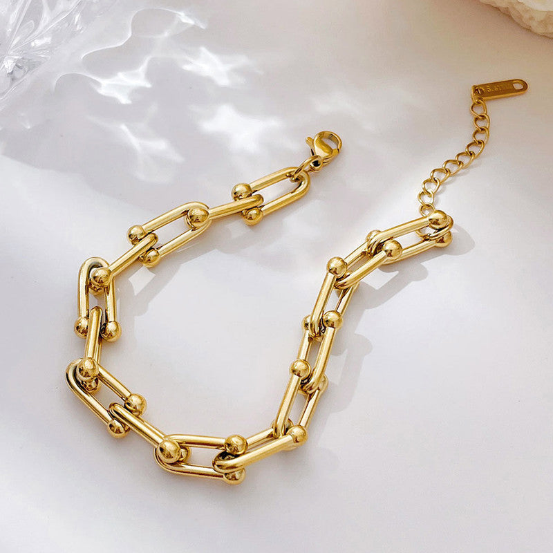 Jewels Galaxy Gold Plated Stainless Steel Anti Tarnish Rope Design Wraparound Bracelet For Women