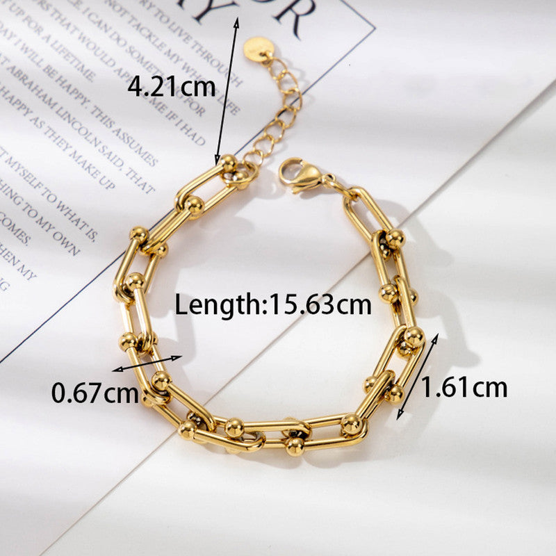 Jewels Galaxy Gold Plated Stainless Steel Anti Tarnish Rope Design Wraparound Bracelet For Women