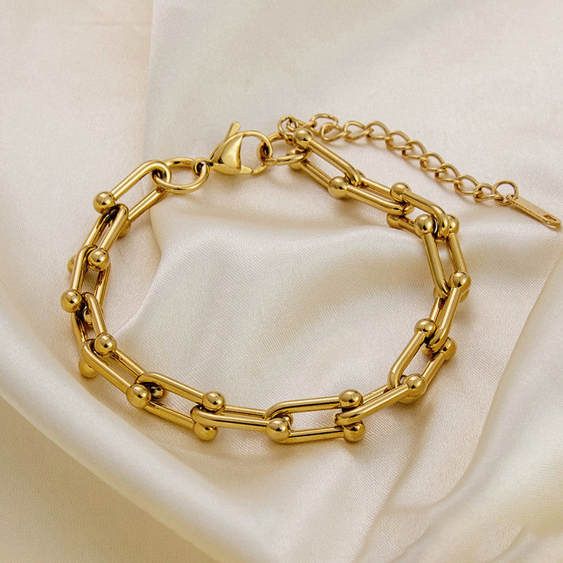 Jewels Galaxy Gold Plated Stainless Steel Anti Tarnish Rope Design Wraparound Bracelet For Women