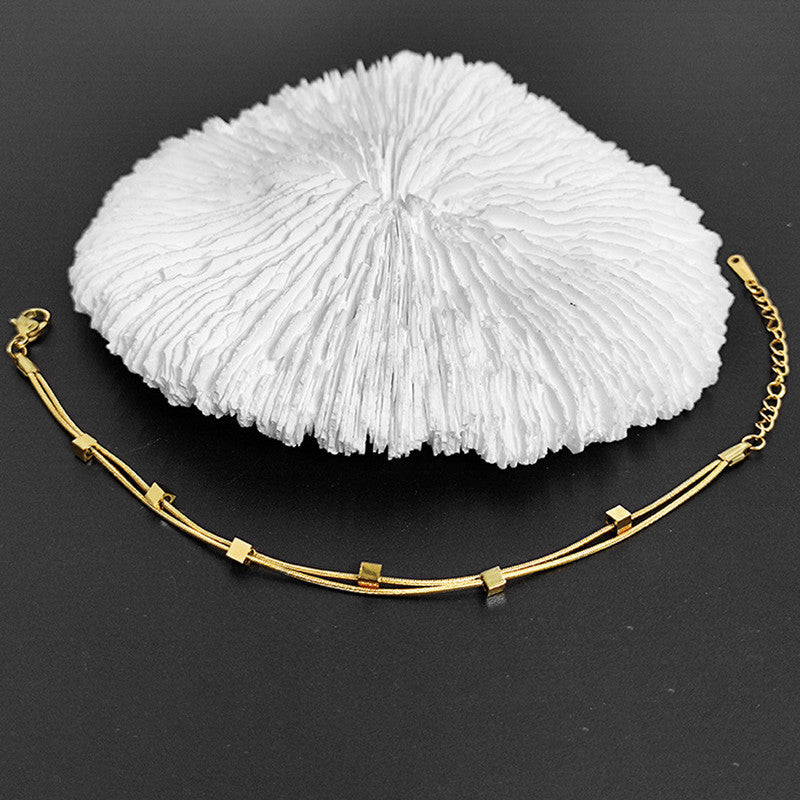 Jewels Galaxy Gold Plated Stainless Steel Anti-Tarnish Geometric Wraparound Bracelet