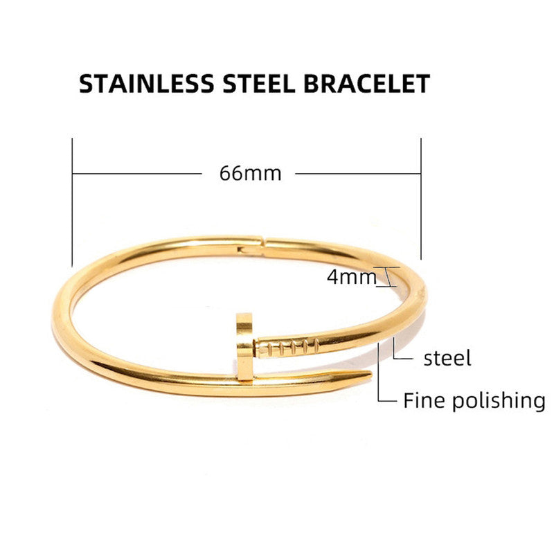 Jewels Galaxy Stainless Steel Anti Tarnish Nail Bracelet For Women
