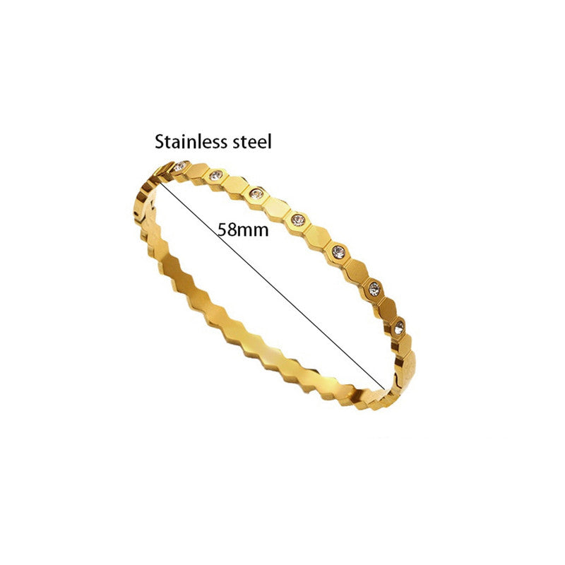 Jewels Galaxy AD Bangle-Style Hexagonal Anti Tarnish Bracelet