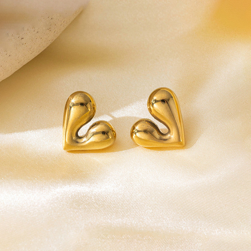 Jewels Galaxy Gold Plated Anti Tarnish Heart Theme Earrings For Girls And Women