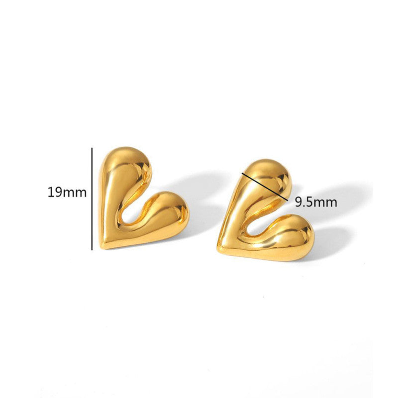 Jewels Galaxy Gold Plated Anti Tarnish Heart Theme Earrings For Girls And Women