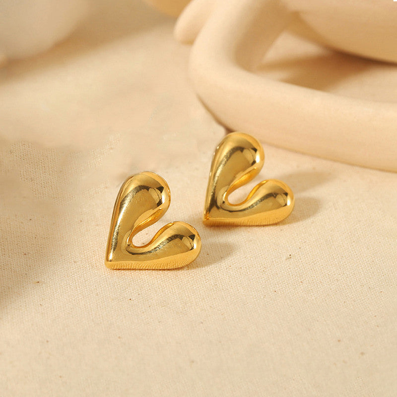 Jewels Galaxy Gold Plated Anti Tarnish Heart Theme Earrings For Girls And Women