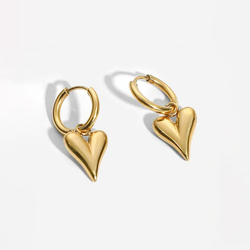 Jewels Galaxy Gold Plated Anti Tarnish Heart Themed Earrings