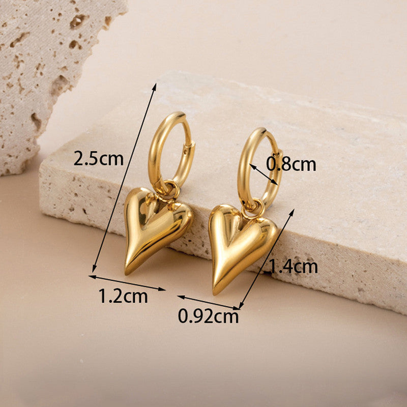 Jewels Galaxy Gold Plated Anti Tarnish Heart Themed Earrings