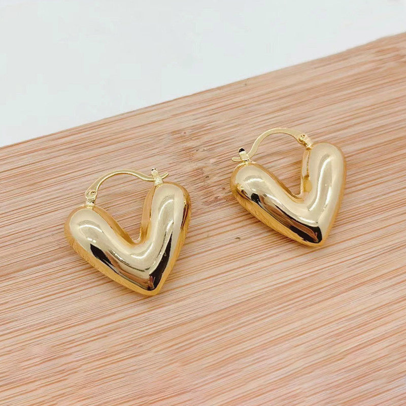 Jewels Galaxy Gold Plated Anti Tarnish Heart Themed Earrings