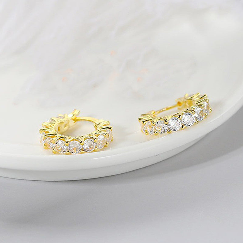 Jewels Galaxy American Diamond Studded Contemporary Beautiful Hoop Earrings