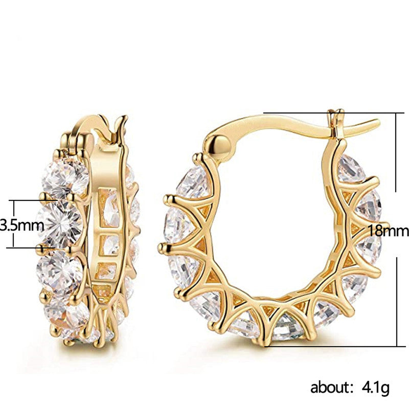 Jewels Galaxy American Diamond Studded Contemporary Beautiful Hoop Earrings