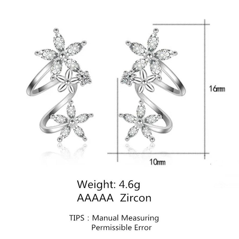 Jewels Galaxy American Diamond Studded Triple Star Shaped Earcuffs Style Stud Earrings
