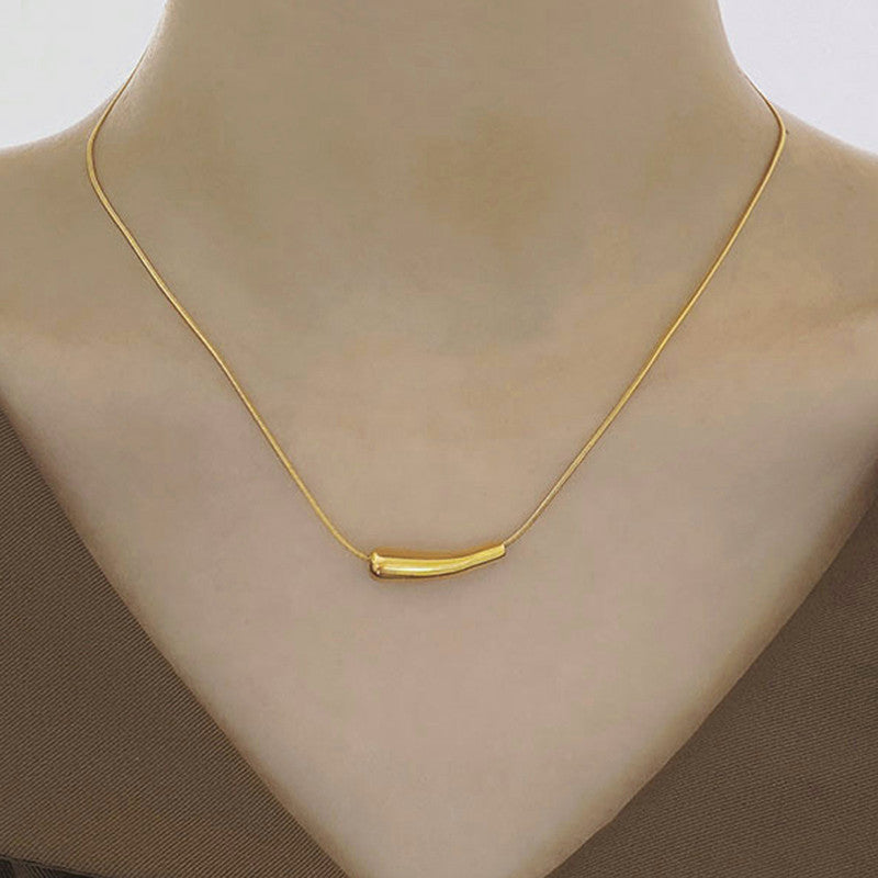 Jewels Galaxy Gold-Plated Anti Tarnish Minimalistic Teardrop Necklace