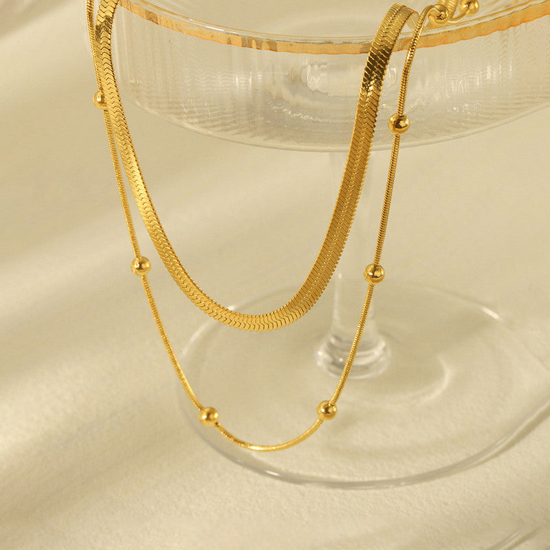 Jewels Galaxy Gold-Plated Anti Tarnish Chain Layered Necklace