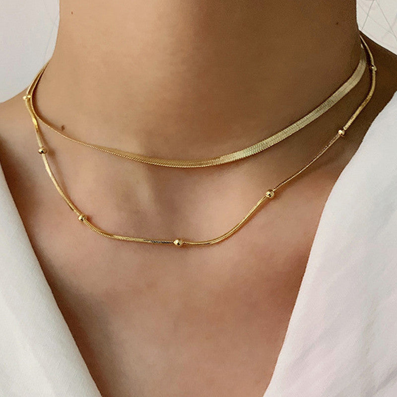 Jewels Galaxy Gold-Plated Anti Tarnish Chain Layered Necklace