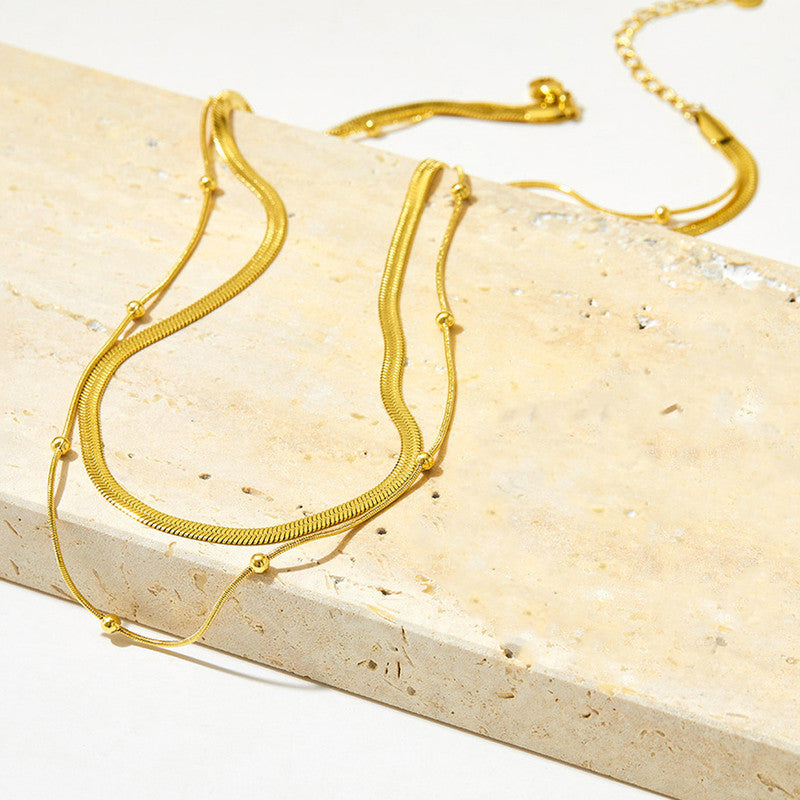 Jewels Galaxy Gold-Plated Anti Tarnish Chain Layered Necklace