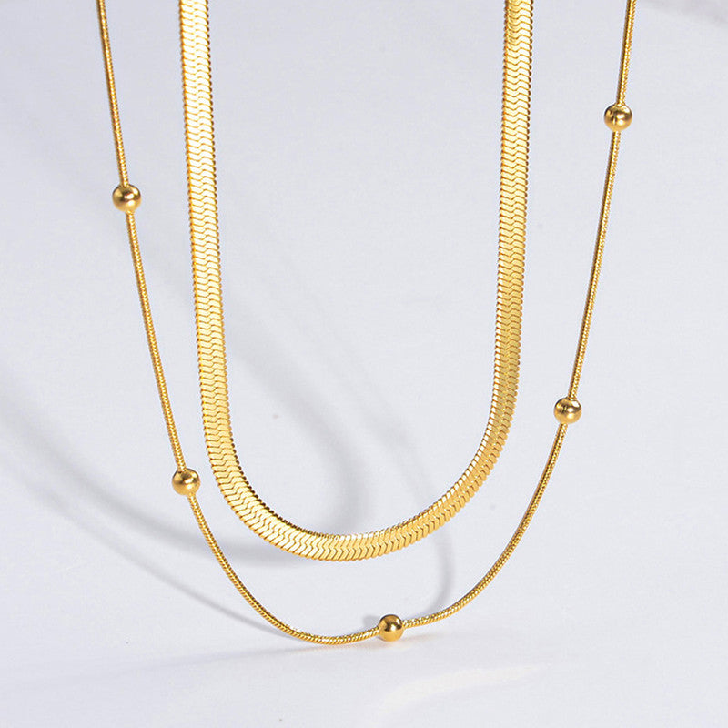 Jewels Galaxy Gold-Plated Anti Tarnish Chain Layered Necklace