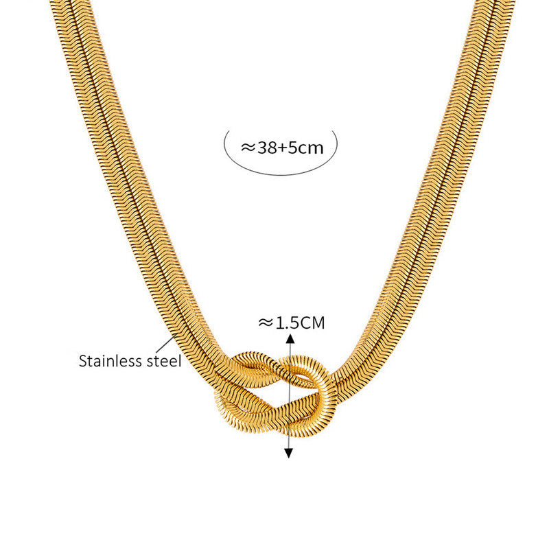 Jewels Galaxy Gold-Plated Anti Tarnish Knotted Chain Layered Necklace
