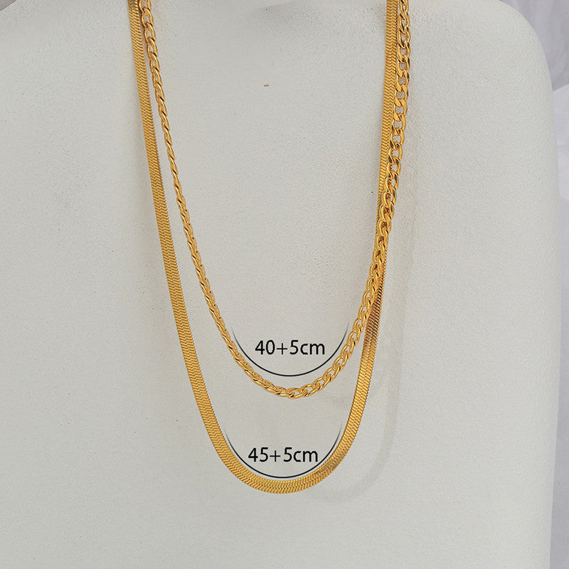 Jewels Galaxy Gold-Plated Anti Tarnish Chain Layered Necklace