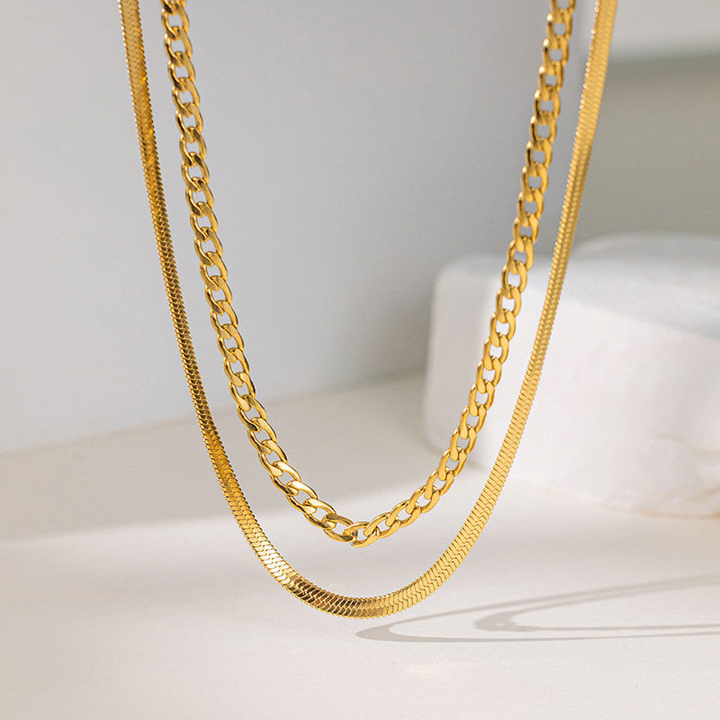 Jewels Galaxy Gold-Plated Anti Tarnish Chain Layered Necklace