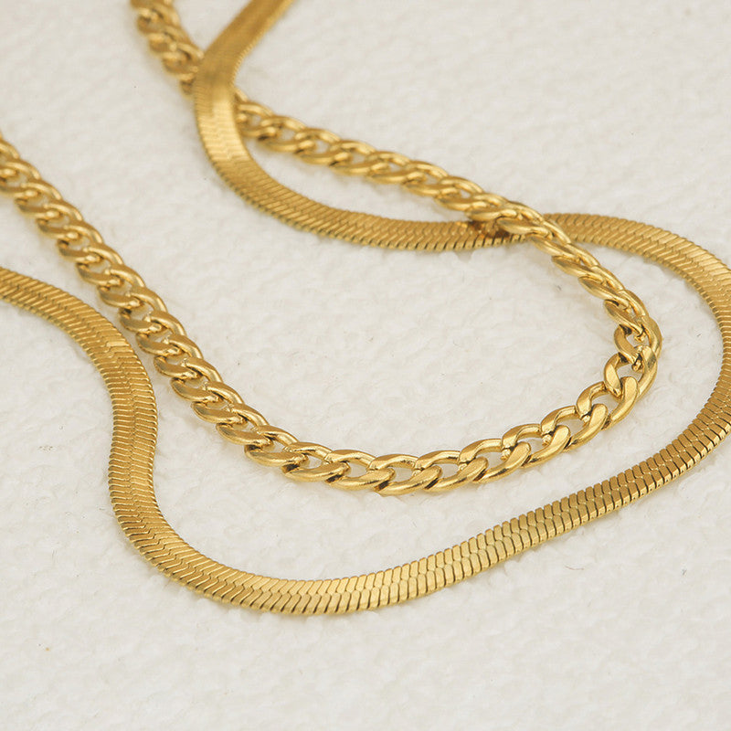 Jewels Galaxy Gold-Plated Anti Tarnish Chain Layered Necklace