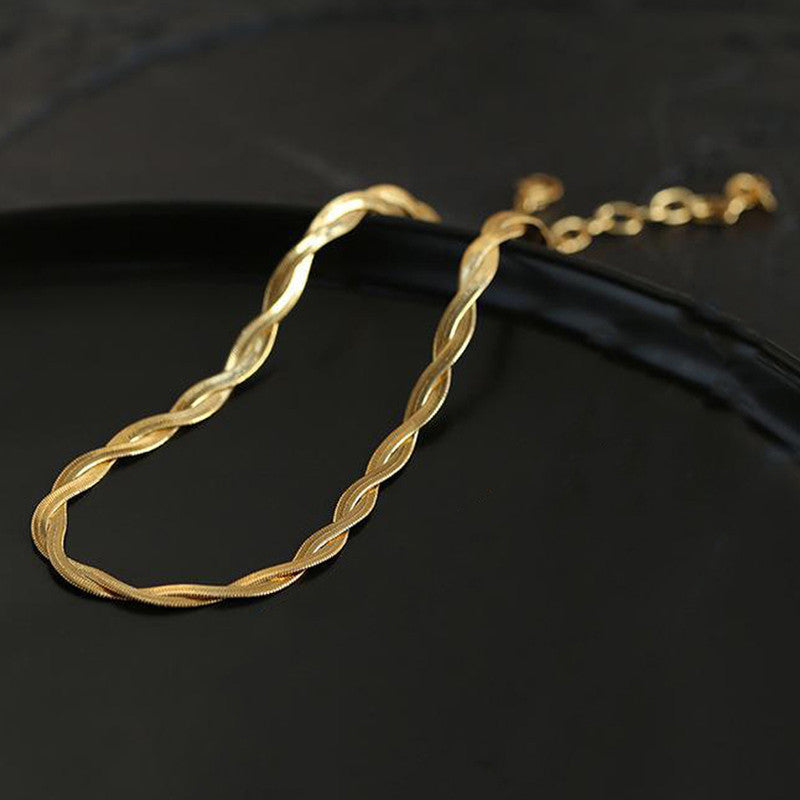 Jewels Galaxy Gold-Plated Anti Tarnish Thick Snake Chain Dual Strand Necklace