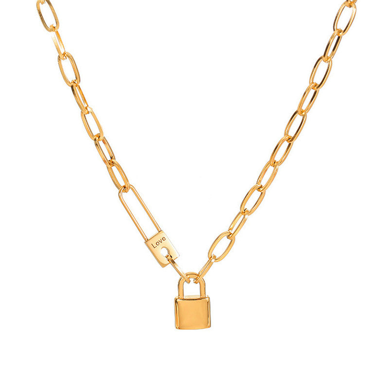 Jewels Galaxy Gold-Plated Anti Tarnish Lock Inspired Rope Chain Necklace