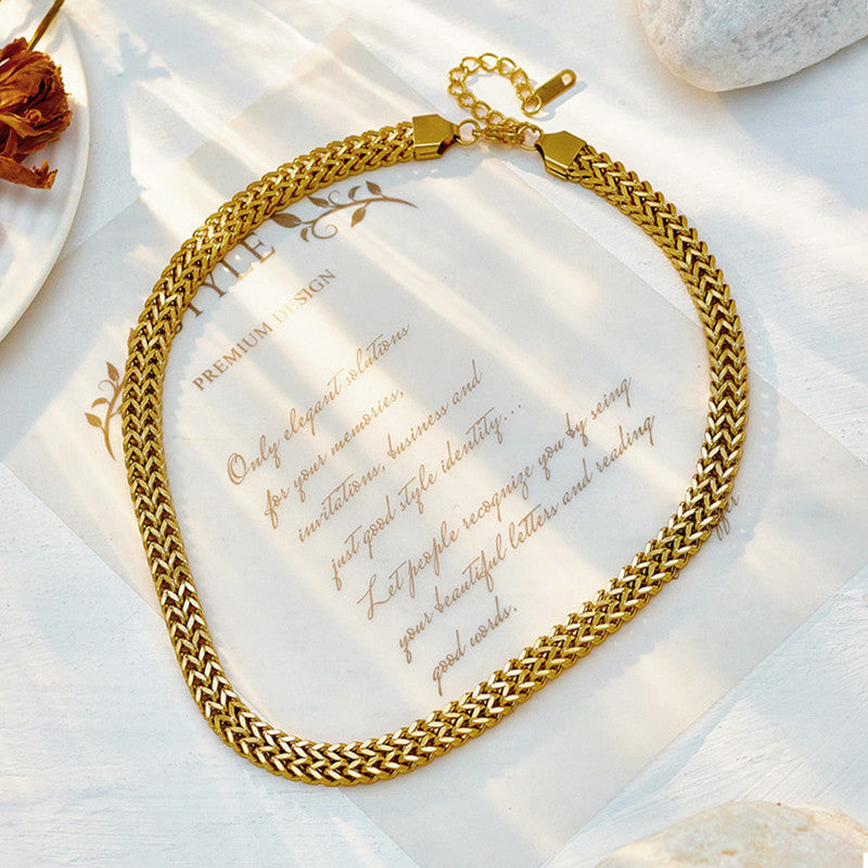 Jewels Galaxy Gold Plated Stainless Steel Anti Tarnish Infinity Chain Necklace For Women