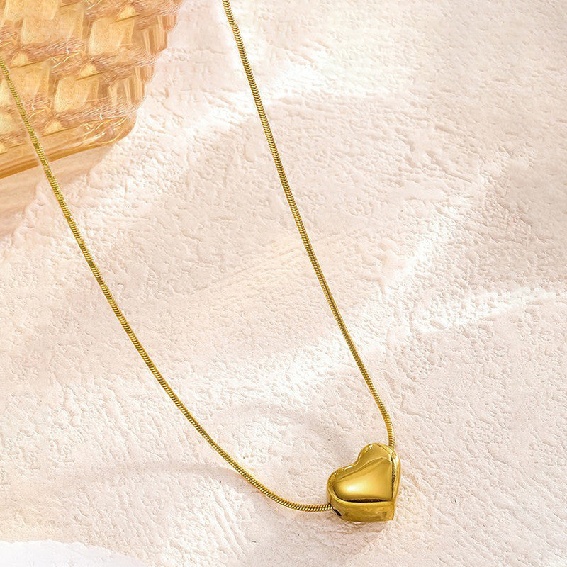 Jewels Galaxy Gold-Plated Anti Tarnish Heart Themed Pendant