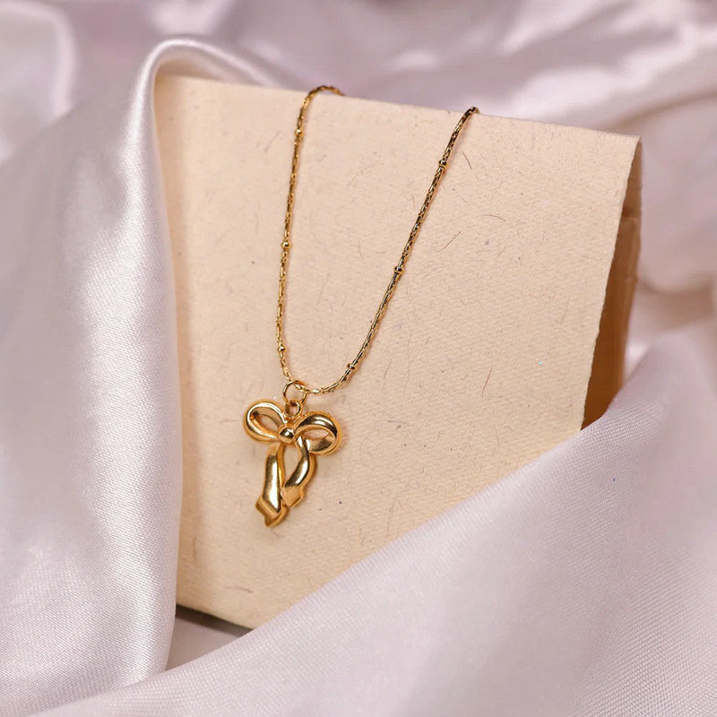 Jewels Galaxy Gold-Plated Anti Tarnish Infinity Bow Pendant