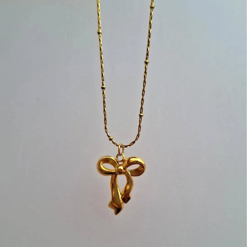 Jewels Galaxy Gold-Plated Anti Tarnish Infinity Bow Pendant