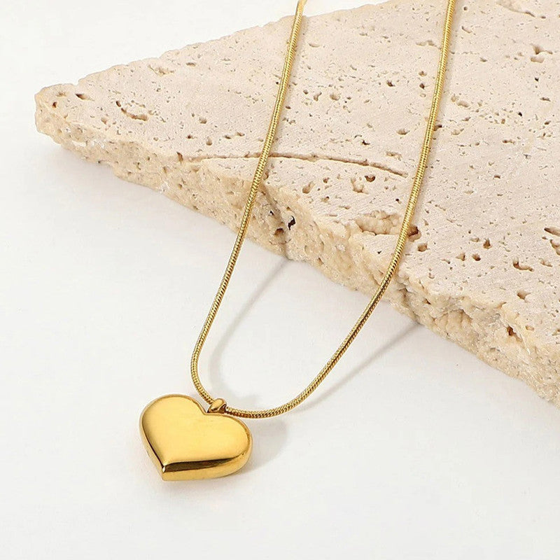 Jewels Galaxy Gold-Plated Anti Tarnish Heart Themed Pendant