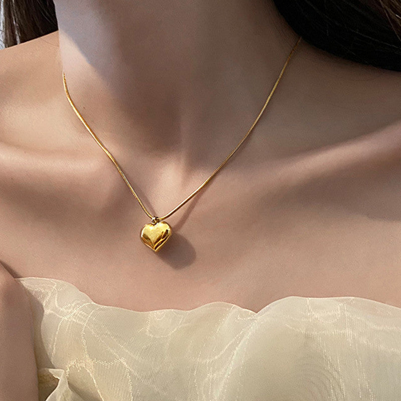 Jewels Galaxy Gold-Plated Anti Tarnish Heart Themed Pendant