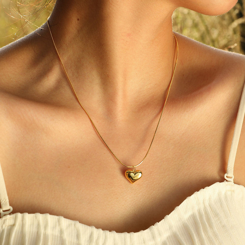 Jewels Galaxy Gold-Plated Anti Tarnish Heart Themed Pendant