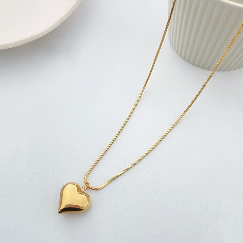 Jewels Galaxy Gold-Plated Anti Tarnish Heart Themed Pendant
