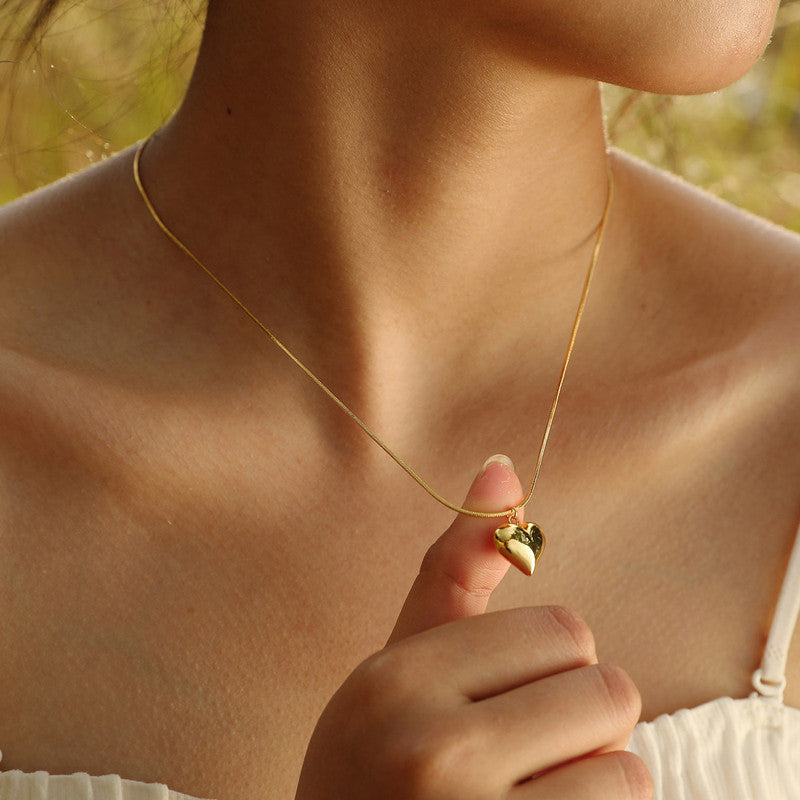 Jewels Galaxy Gold-Plated Anti Tarnish Heart Themed Pendant