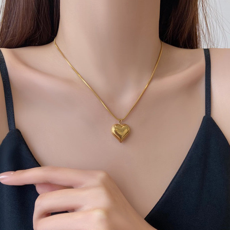 Jewels Galaxy Gold-Plated Anti Tarnish Heart Themed Pendant