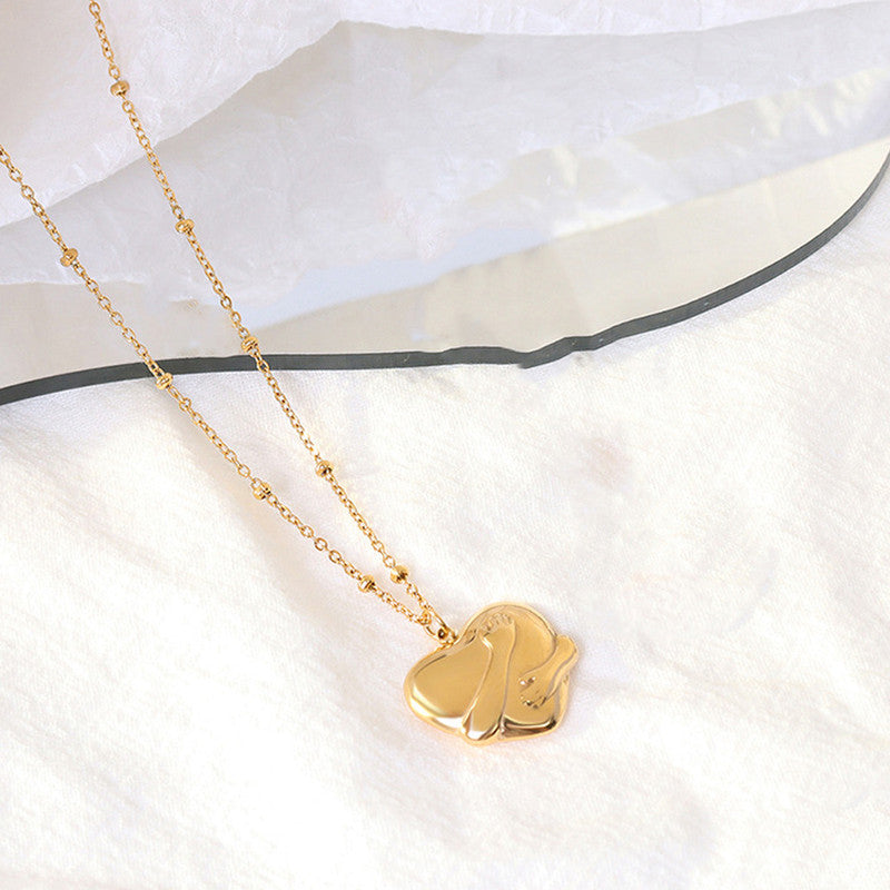 Jewels Galaxy Gold-Plated Anti Tarnish Heart Themed Pendant